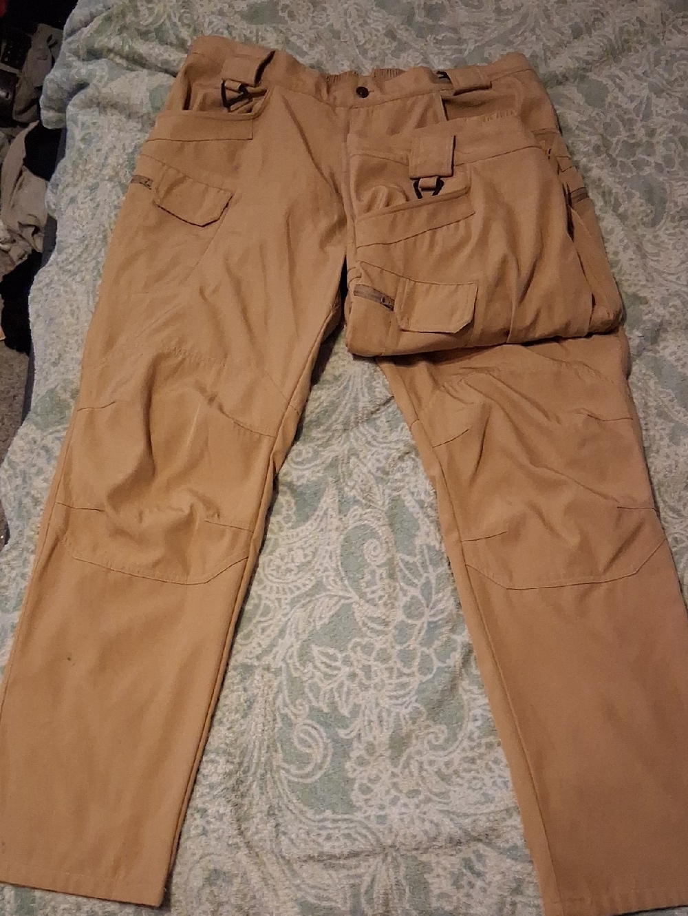 Two Pairs Men's Tan Cargo Pants - Durable Everyday Workwear